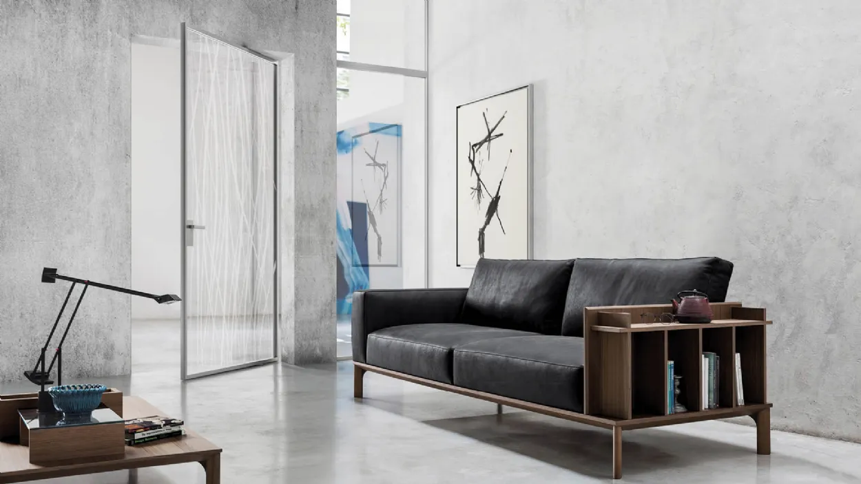 transparent pivot door