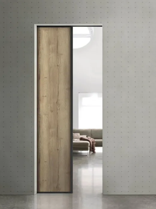 suspended wooden sliding door